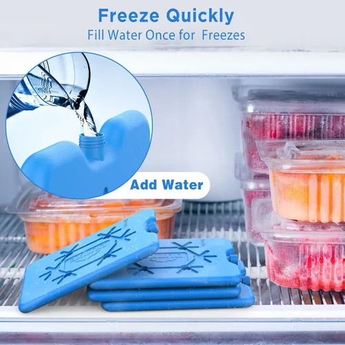 Vista 4 de OUTXE Paquetes de hielo para fiambrera - Paquetes de congelador ultradelgados reutilizables - Paquetes de enfriamiento duraderos