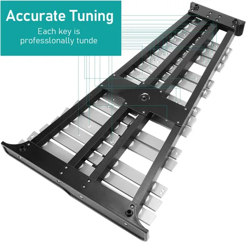 Vista 6 de Kit de percusión de xilófono Glockenspiel de 32 notas con soporte ajustable en altura, baquetas y estuche de transporte