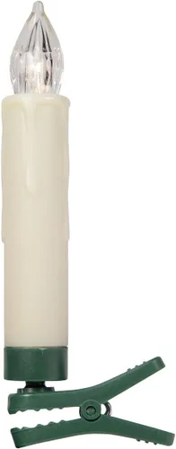 Vista 2 de Wintergreen Lighting Juego de 10 velas LED eléctricas sin llama, luces de árbol de Navidad con clip, funciona con pilas, control remoto, regulable