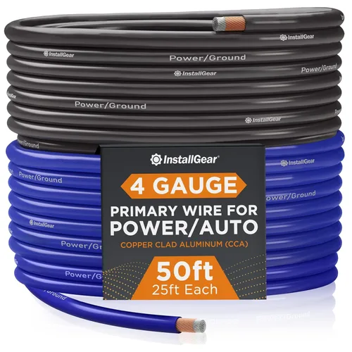 Vista 14 de InstallGear Cable de tierra de cobre calibre 1/0 (50 pies) de aluminio recubierto de cobre CAA - Cable automotriz primario, potencia