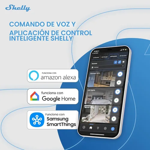 Vista 8 de Shelly 1 Mini Gen4 Interruptor de relé inteligente Wi-Fi, Zigbee y Matter con contactos secos, 1 canal 8A Automatización del hogar Compatible