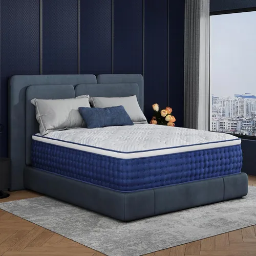 Vista 2 de Colchón Twin, Híbrido de Tamaño Twin de 10 Pulgadas en una Caja, Sensación Media de Espuma y Resortes Pocket Individuales, Cama Sin Fibra de Vidrio