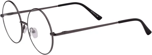 Vista 5 de Agstum Marco de gafas retro redondo de metal sin receta con lente transparente de resorte