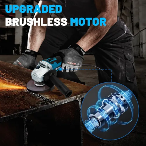 Vista 4 de Amoladora Angular Inalámbrica para Batería MAKITA de 18 V, Amoladora sin Escobillas de 4-1/2 Pulgadas, 3 Velocidades Variables para Cortar, Moler