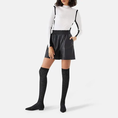 Vista 8 de VIVAIA Michaelia - Botas puntiagudas por encima de la rodilla de 21.7in de altura de caña de 21.7in de alto, botines de tela tejida de lana, zapatos