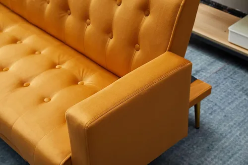 Vista 5 de Bonrcea Sofá cama de 75 pulgadas, sofá futón de terciopelo, capacidad de 500 libras para sala de estar pequeña, casa rodante, apartamento pequeño