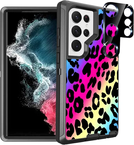 Vista 10 de Funda compatible con Samsung Galaxy S23 Ultra con diseño de bandera estadounidense antigua con protector de lente de cámara