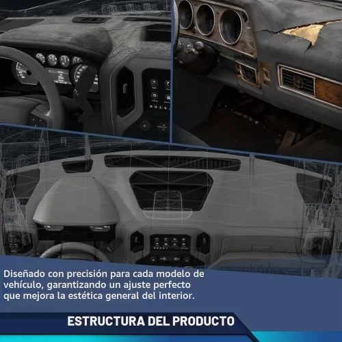 Vista 8 de PIT66 TPE Funda para salpicadero, Panel de tablero, Compatible con camioneta Dodge Ram 1500, 2500, 3500, 1994-1997, Marrón Flexible brown TPE Ram