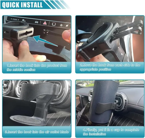 Vista 6 de KITUREK Portavasos para automóvil, organizador multifunción para portavasos de automóvil, cubo de basura para automóvil, expansor de portavasos