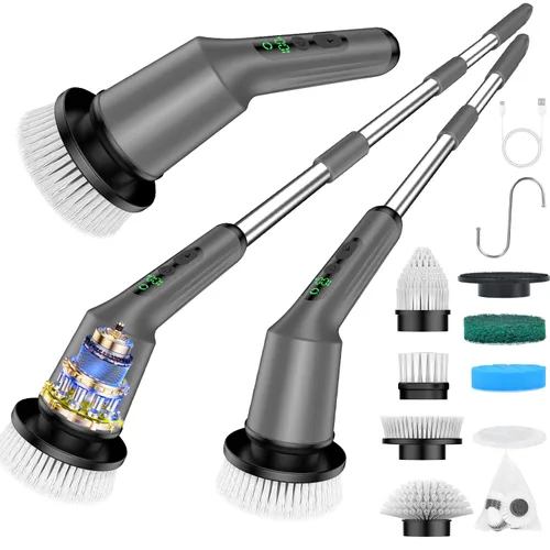 Vista 9 de Electric Spin Scrubber for Bathroom, Shower Scrubber with Long Handle