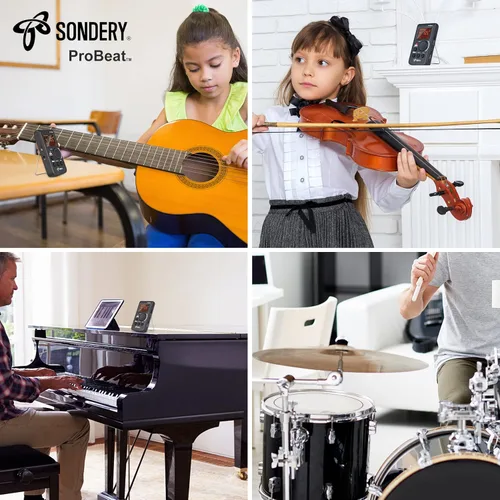 Vista 7 de Sondery Metrónomo digital recargable conteo vocal para piano guitarra