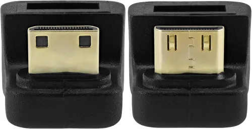 Vista 3 de Extensor de extensión Mini HDMI en ángulo hacia arriba, adaptador mini HDMI en forma de U de 180 grados 8K, conector de acoplador convertidor