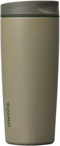 Vista 12 de Owala SmoothSip Slider - Vaso de café aislado de acero inoxidable, reutilizable, taza de café helado, taza de viaje para café caliente, sin BPA, 12
