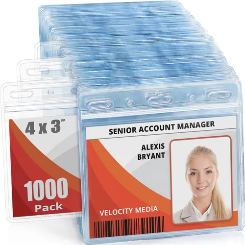 Vista 10 de Protector de tarjeta de Estados Unidos (transparente, 4 x 3 pulgadas, paquete de 50), resistente al agua y resellable horizontal de plástico