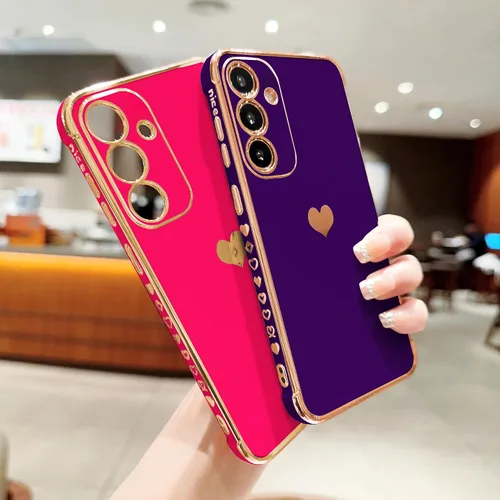 Vista 43 de phylla Funda de teléfono compatible con Samsung Galaxy A12 de 6.5 pulgadas, lindo corazón chapado en oro, elegante funda de lujo para mujer