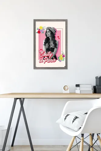 Vista 6 de Trends International Emily In Paris - Póster de pared de flores, 14.72 x 22.37 pulgadas, versión enmarcada de madera de granero