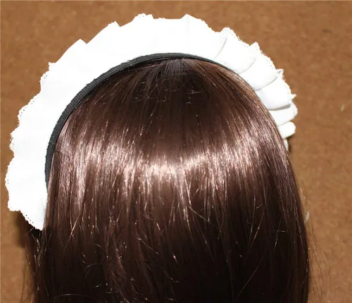 Vista 6 de MAYSONG Diadema gótica para mujer, diseño de criada, color blanco