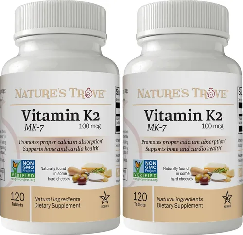 Vista 3 de Nature's Trove Suplemento de vitamina K2 MK7, 100mcg, 120 unidades, vegano