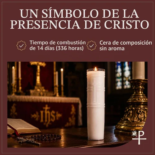 Vista 4 de Religious Supply Center Velas santuario de 14 días, de plástico, fabricadas en Estados Unidos