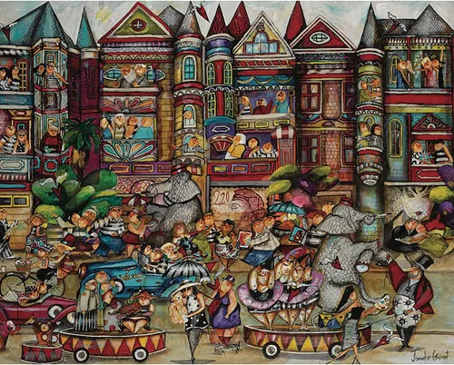Vista 6 de Elephant Walk by Jennifer Garant, rompecabezas de 1000 piezas, 24 x 30 pulgadas, multicolor