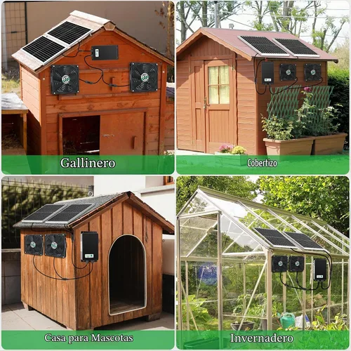 Vista 8 de blessny Kit de ventilador recargable solar de 5.5 pulgadas para aire