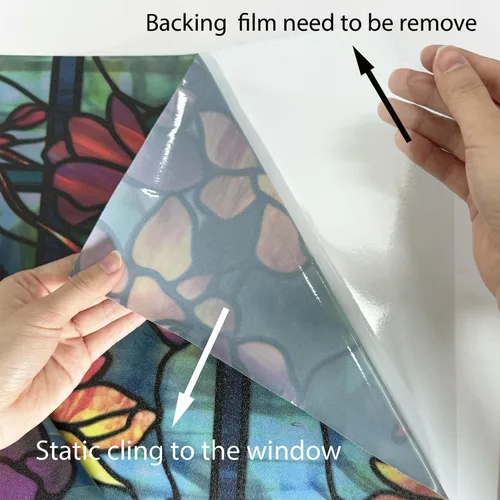 Vista 5 de funlife Película original de privacidad dibujada a mano para ventana, reutilizable, de una cara, cubiertas de vidrio estáticas aptas para entrada