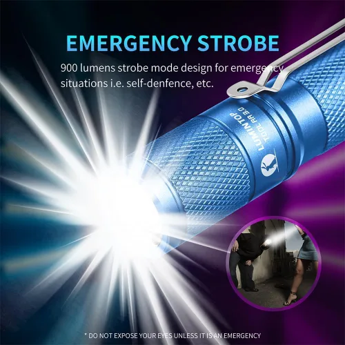 Vista 3 de LUMINTOP Juego de linterna súper brillante de tamaño de bolsillo, herramienta linterna AA 3.0 EDC de 900 lúmenes, linterna AA EDC con cola magnética