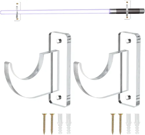 Vista 8 de uxcell Soporte de pared para espada, 1 juego de soporte de pared para sable de luz acrílico, soporte de pared para espada de sable de luz, soporte