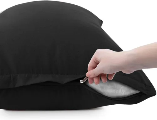 Vista 5 de PiccoCasa Fundas de almohada con cremallera, 100% microfibra cepillada de poliéster, juego de 2, fundas de almohada estándar suaves y cómodas