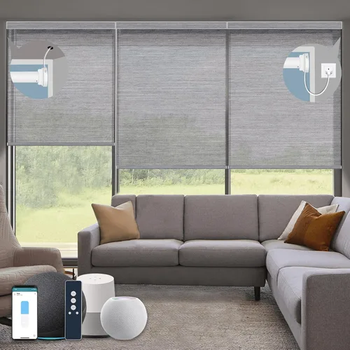 Vista 16 de Persianas enrollables inteligentes, persianas enrollables con cable 1% de apertura, compatibles con Google Home Alexa, persianas automáticas 1%