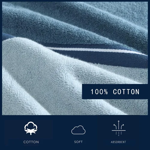 Vista 3 de Nautica - Toallas de baño, toallas de algodón de felpa 100% suaves y absorbentes con bucles de hilo teñido, toallas de baño de peso medio