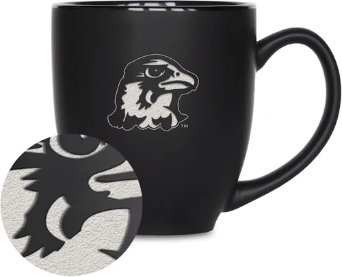 Vista 379 de Rico Industries - Taza de cerámica mate negra con grabado láser estándar de 15oz para NCAA (escuelas T & U) - Para bebidas calientes o frías