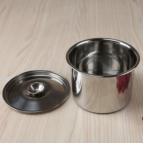 Vista 5 de AUNMAS Olla de acero inoxidable, olla multiusos con tapa, olla sin costuras para estufa de inducción eléctrica de gas, 4.7 in