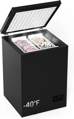 Vista 7 de Congelador de pecho 40 - Temperatura súper ultra baja - Control electrónico de 14 ℉ a -40 ℉ -2 cestas extraíbles1 ° F Control preciso de Negro