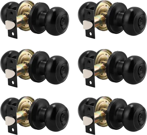 Vista 10 de Probrico 609-ORB-BK - Perilla para puerta de baño, interior, sin llave, color bronce aceitado. Bronce frotado con aceite