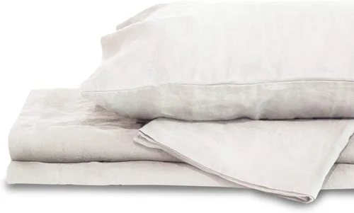 Vista 10 de Delilah Home Juego de sábanas de cáñamo orgánico, juego de sábanas duraderas de 3 piezas con 6.35 oz/m², ajustadas, planas y una funda de almohada