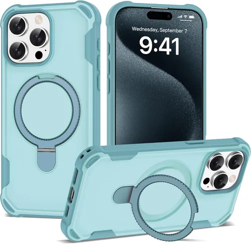 Vista 32 de Funda compatible con iPhone 12 y 12 Pro de 6.1 pulgadas con soporte de anillo magnético [protección militar contra caídas] [compatible con MagSafe]
