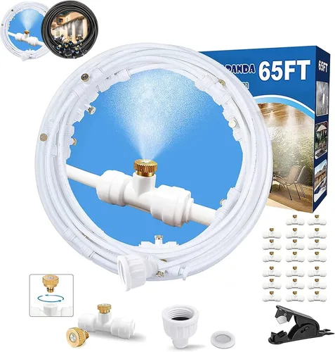 Vista 9 de Misters para exteriores para refrigeración de patio, rociador de agua exterior con filtro, 40 pies 39.4 ft. Manguera de nebulización de patio