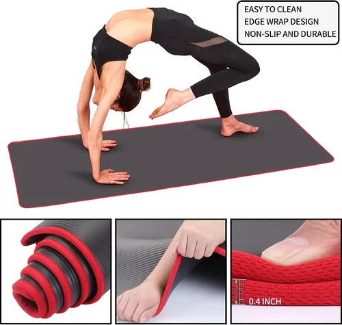 Vista 2 de Juego de esterillas de yoga para principiantes, esterilla de yoga con correa de transporte, bloques de yoga con correa de yoga, pelota de yoga