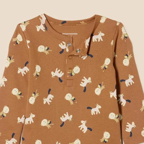 Vista 3 de Tienda Essentials Body Henley unisex de manga larga para bebés, paquete de 2