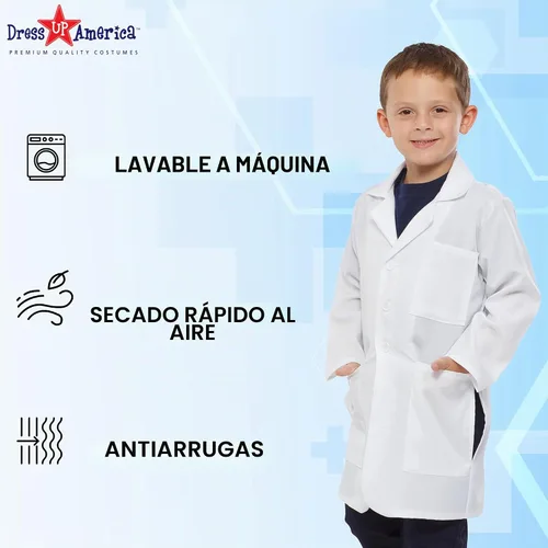 Vista 5 de Dress Up America Abrigo de laboratorio para niños, blanco, personalizable