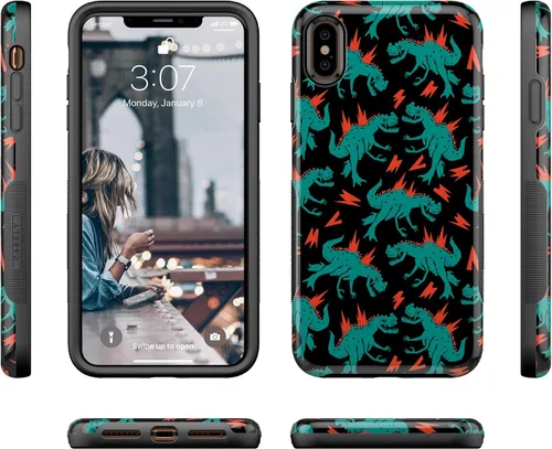 Vista 99 de Casely Funda para iPhone Xs Max Funda con estampado de festival (solo buenas vibraciones)
