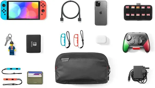 Vista 7 de tomtoc Sling Shoulder Travel Bag for Nintendo SwitchSwitch OLED Removable W-shaped Structure Protective Carrying Pouch with 20 Game Cartridges Fit