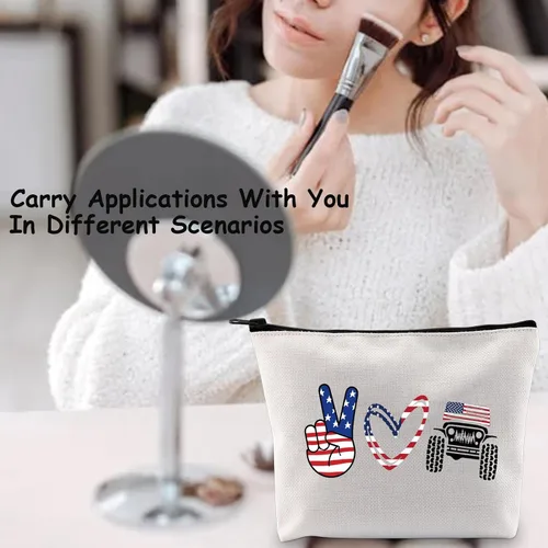 Vista 4 de TSOTMO Bolsa de cosméticos con cremallera para automóvil, regalo de carreras para amantes de vehículos, bolsa de aseo para viajes de carreras