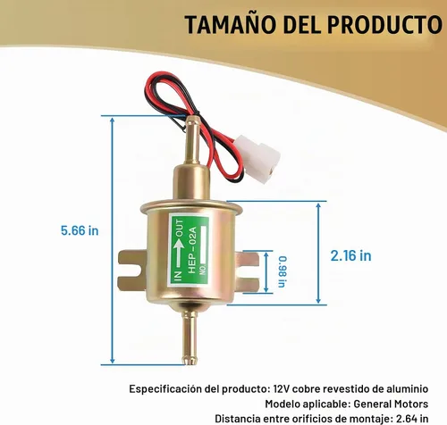 Vista 2 de 1 bomba de combustible automotriz, bomba de transferencia de suministro de combustible de pistón de baja presión de 12 V, piezas de repuesto