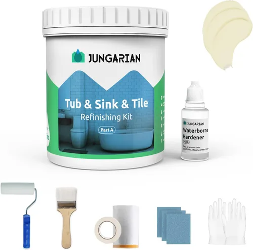 Vista 12 de Kit de reacabado de bañera y azulejos de 17.5 onzas con herramientas, pintura de bajo olor para baño, fregadero, encimera, azulejos, pintura