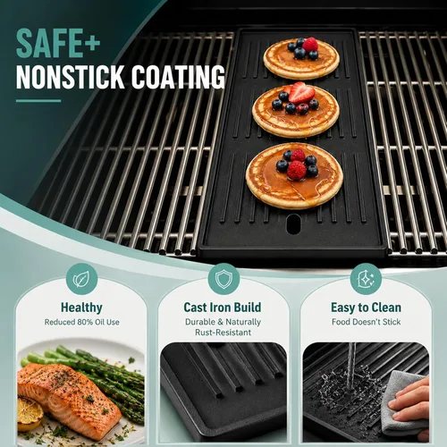 Vista 7 de SafBbcue Piezas de recambio mate de la plancha del hierro fundido para Charbroil infrarrojo comercial 463242715 463242716 463234413 463234614
