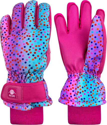 Vista 32 de N'Ice Caps - Guantes térmicos de invierno para niños, impermeables y cálidos Negro
