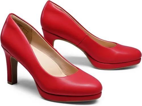 Vista 5 de DREAM PAIRS - Zapatos de tacón bajo para mujer, punta cerrada, cómodos, con plataforma, para oficina y trabajo, vestido para mujer