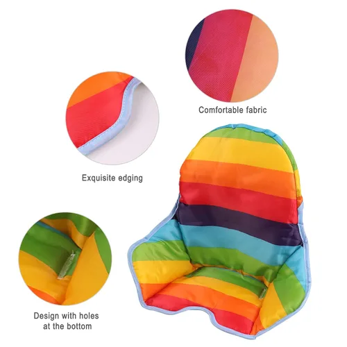 Vista 5 de twoworld Cojín para silla alta Antilop, funda de asiento para silla alta de bebé, cojín para silla alta antilop, resistente al agua (rayas arcoíris)